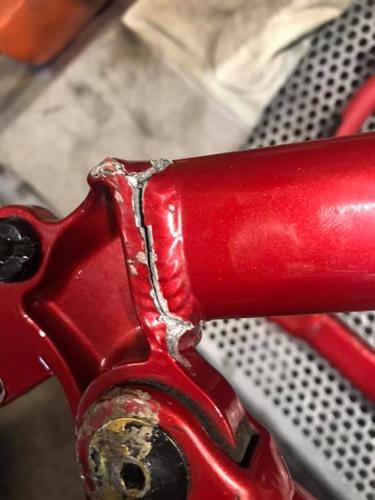 sudura tig- reparatie cadru bicicleta aluminiu 